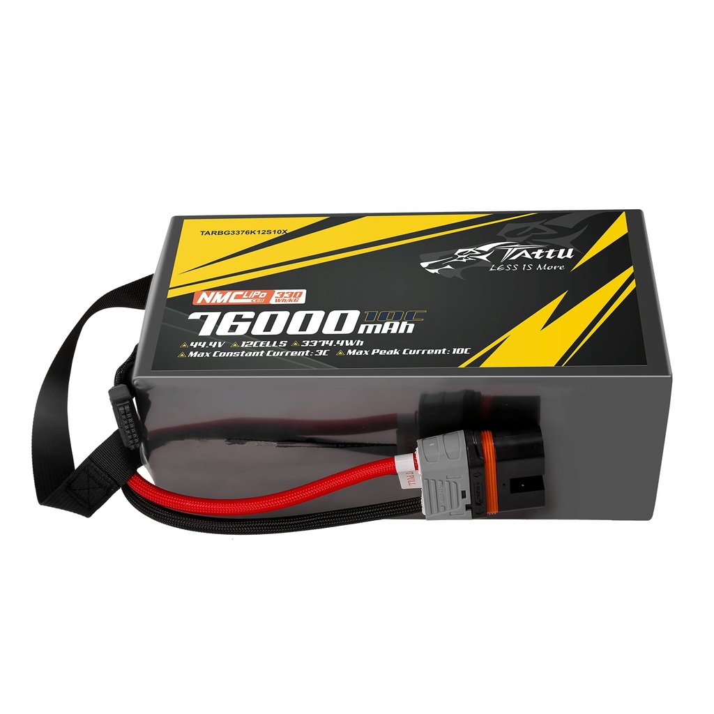 Tattu Semi-solid State 330Wh/kg 76000mAh 10C 44.4V 12S1P Lipo Battery Pack with QS12-S plug