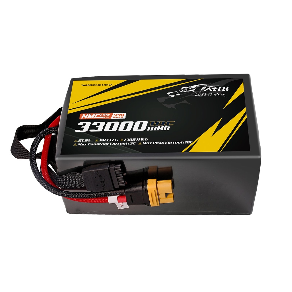 Tattu Semi-solid State 330Wh/kg 33000mAh 10C 51.8V 14S1P Lipo Battery Pack with AS150U-F plug