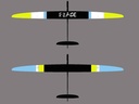 RCRCM Blade F5J X-Tail 3.3m Gelb/Blau GFK/CFK mit Schutztasche