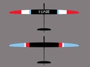RCRCM Blade F5J X-Tail 3.3m Rot/Blau GFK/CFK mit Schutztasche