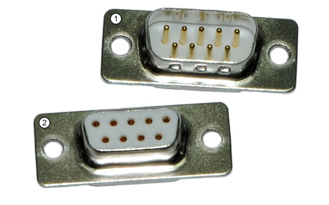 D-Sub-Verbinder 9polig, Stecker & Buchse
