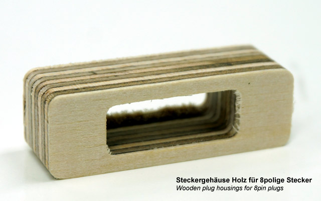 Steckergehäuse Holz (für 8polige Stecker)
