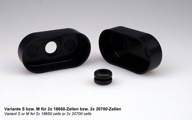 Akku-Endkappen (M für 2x 20700-Zellen)