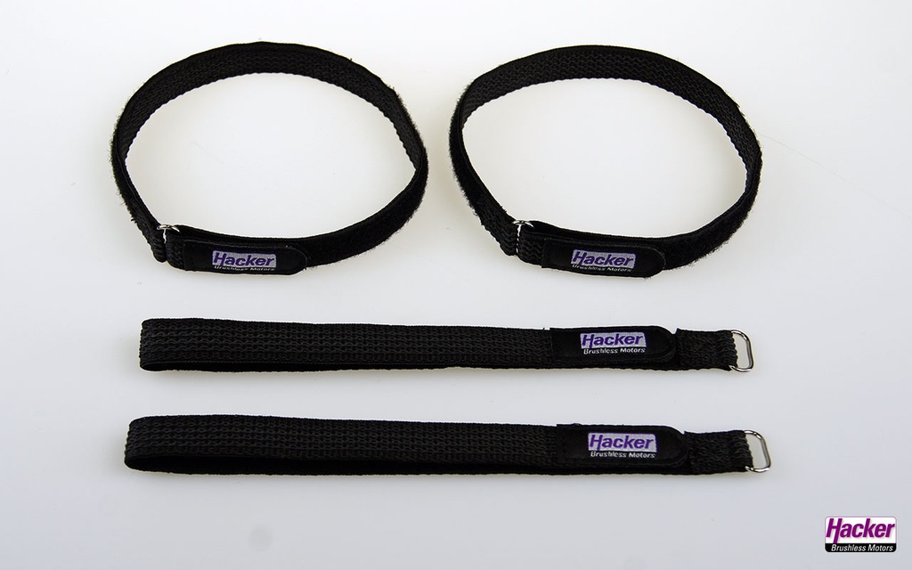 Klettband-Gurt gummiert 15x400mm, 4er Pack