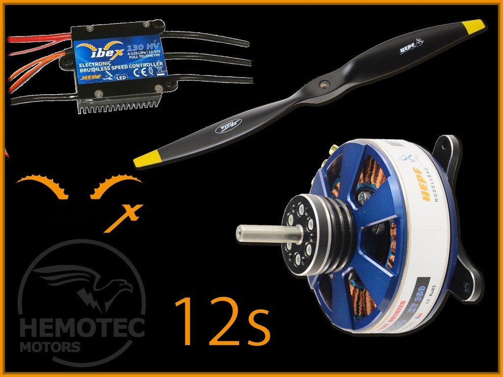 Hemotec Antrieb für Kunstflugmodelle mit ca. 2,6m Spannweite  für 12s Lipo