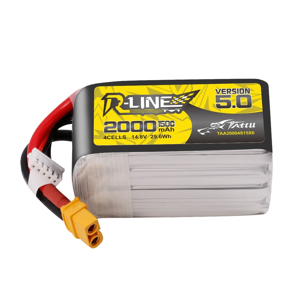 Tattu R-Line Version 5.0 2000mAh 14.8V 150C 4S1P Lipo Battery Pack with XT60 Plug