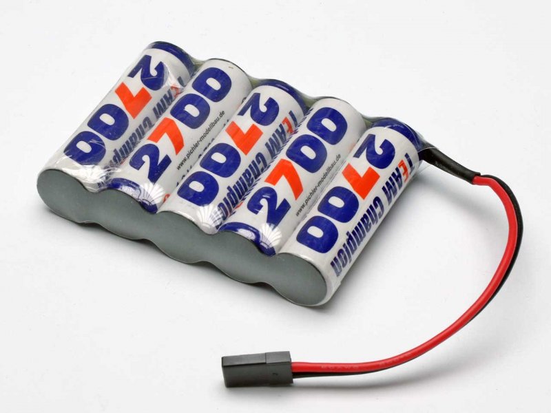 NiMH RX battery Team champion 2700  - 6,0V (flat)