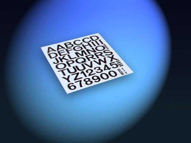 Aufkleber Zahlen / Buchstaben 50mm (schwarz)