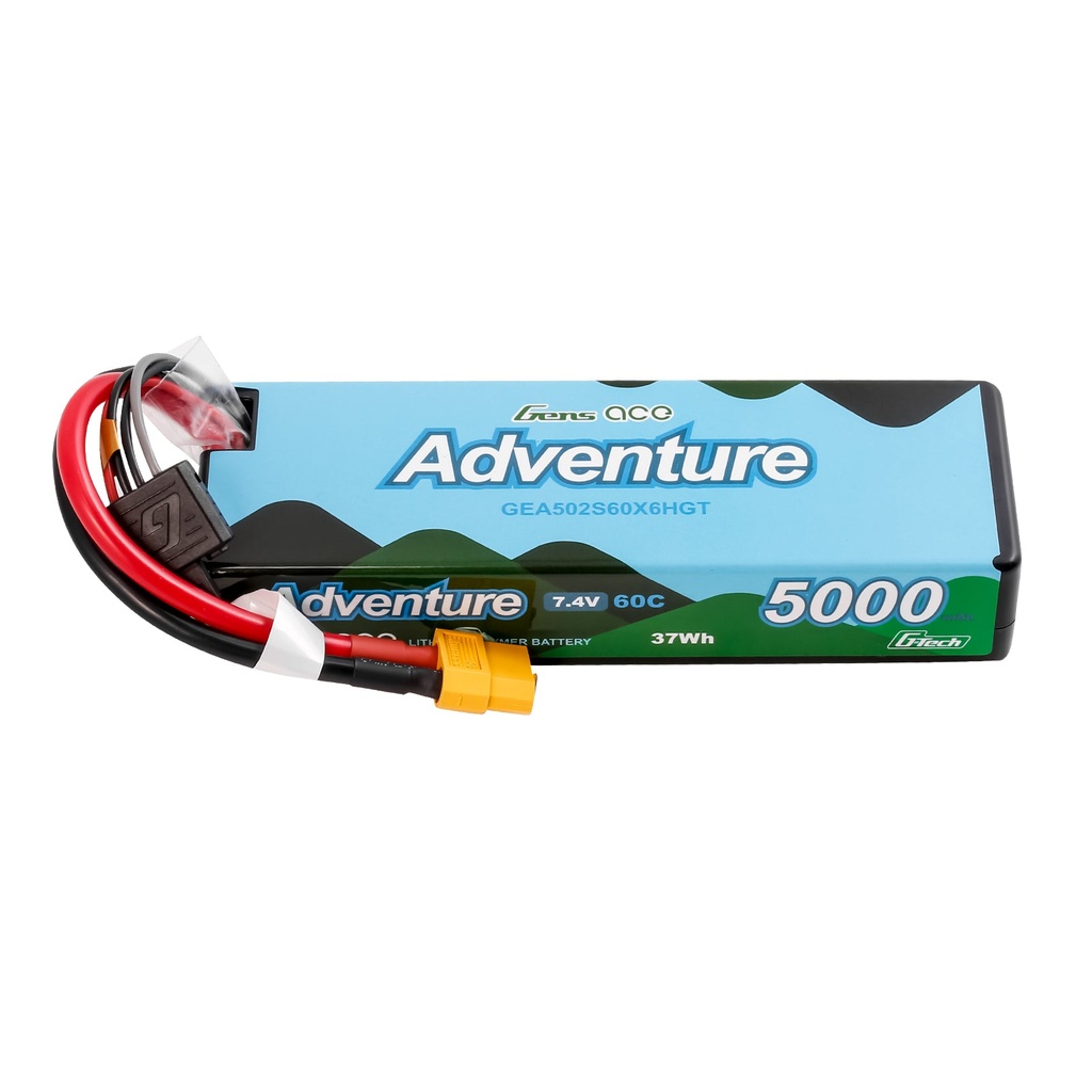 Gens ace Adventure G-Tech 5000mAh 2S1P 7.4V 60C Lipo Battery HC#112 XT60