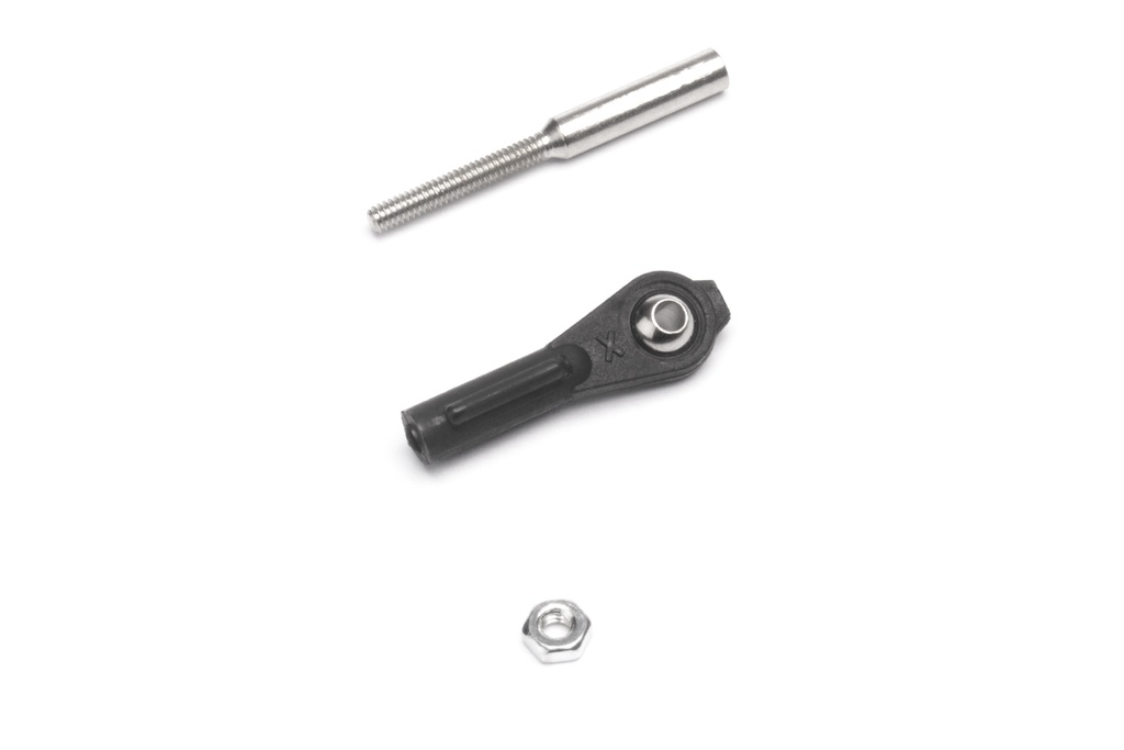 Nylon Kugelgelenk M2,5 mit Messingkuge und Stahl löthülse ohne Schlitz, 10 Sets