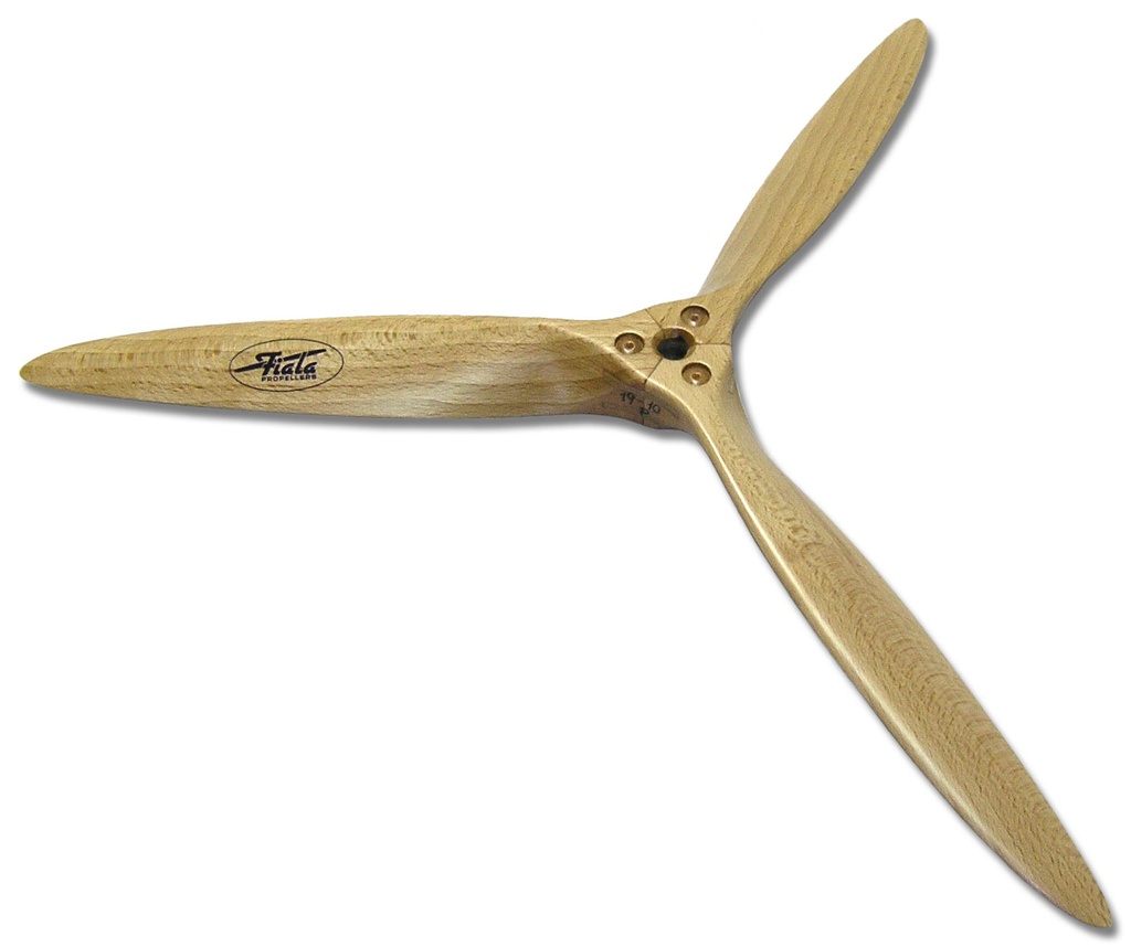 Fiala 3-Blatt 20x10 Verbrenner Holzpropeller - natur Pusher/links