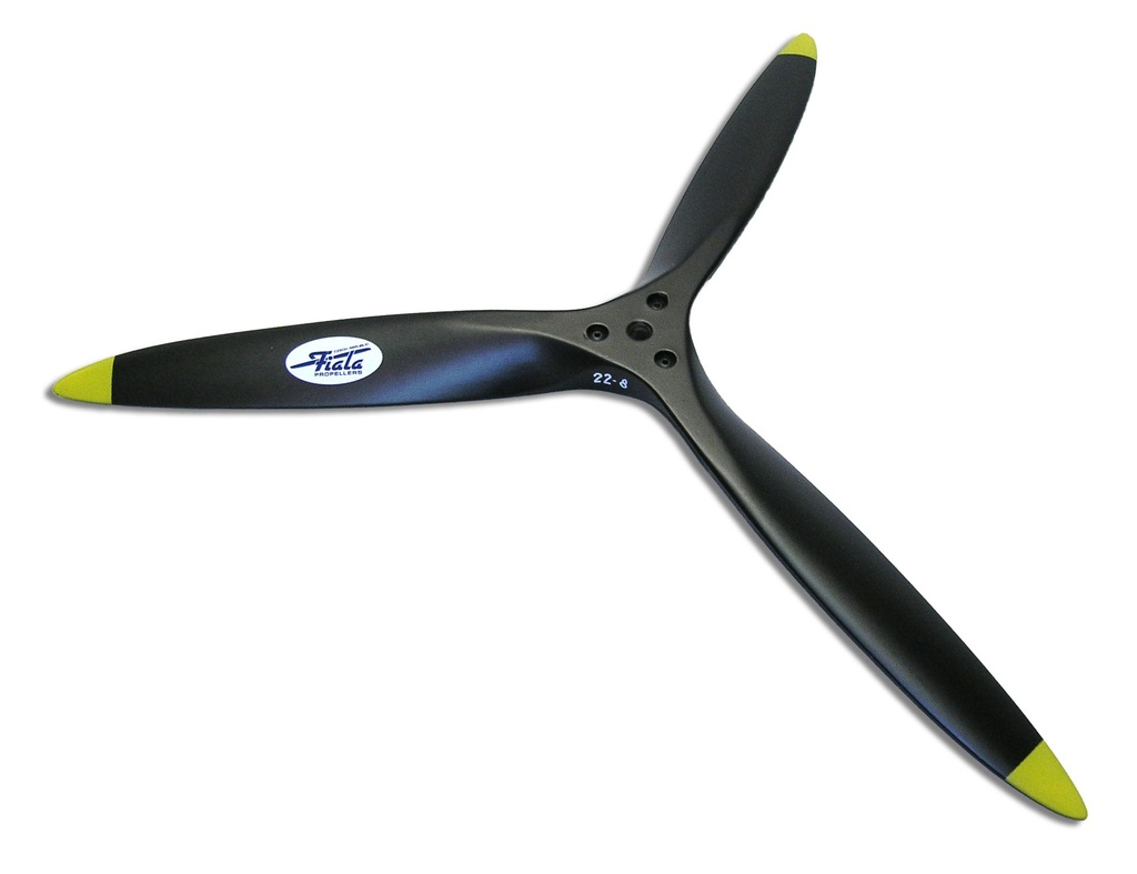 Fiala 3-Blatt 28x16 Verbrenner Holzpropeller - schwarz Pusher/links