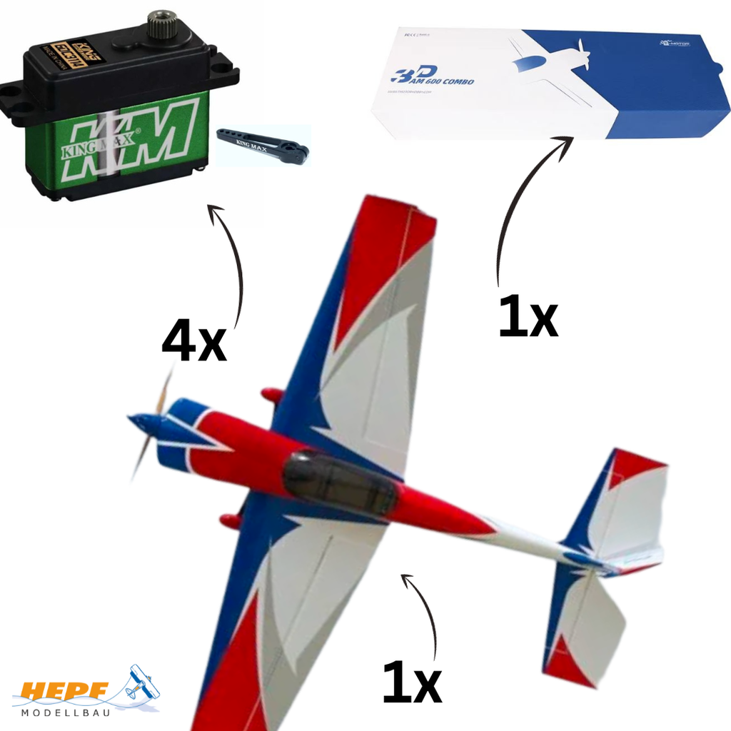 Pilot RC Slick 60" rot/weiß/blau 03 SET mit Antrieb und Servos