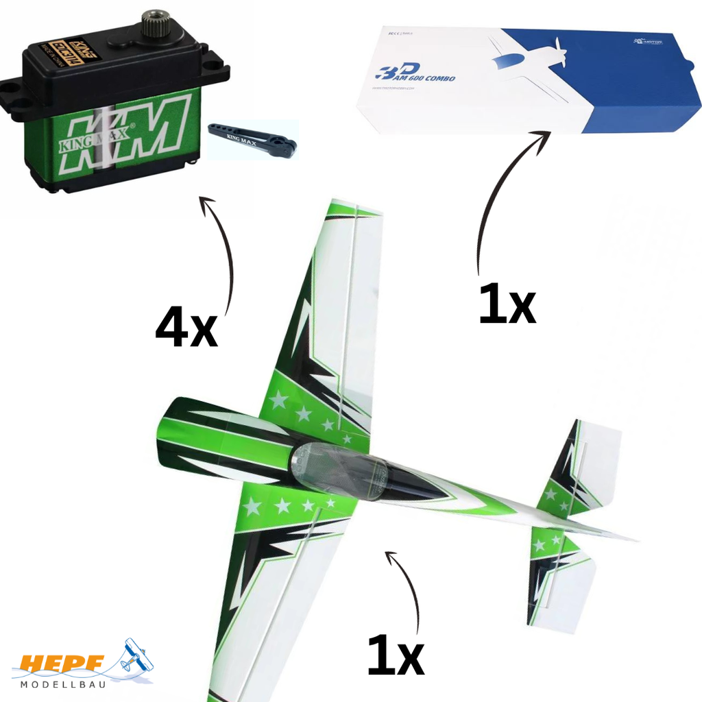 Pilot RC Laser 60 grün/schwarz/weiß (07) SET mit Antrieb und Servos