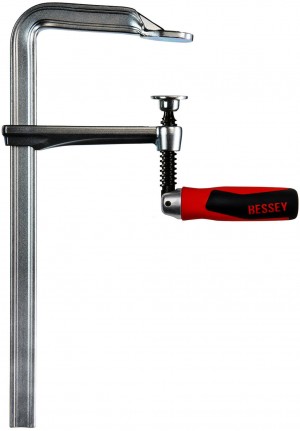 BESSEY Ganzstahl-Schraubwzinge GZ60-12KG mit 2K-Klappgriff Spannweite 600 mm/Ausladung 120 mm/Schiene 24,5x9,5 mm