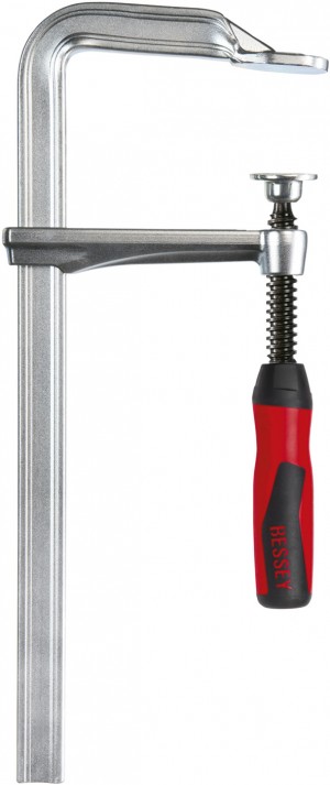 BESSEY Ganzstahl-Schraubwzinge GZ12-2K mit 2K-Griff Spannweite 120 mm/Ausladung 60 mm/Schiene 15x6 mm