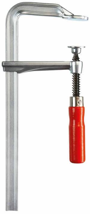 BESSEY Ganzstahl-Schraubwzinge GZ12 mit Holzgriff Spannweite 1.250 mm/Ausladung 120 mm/Schiene 28x11 mm