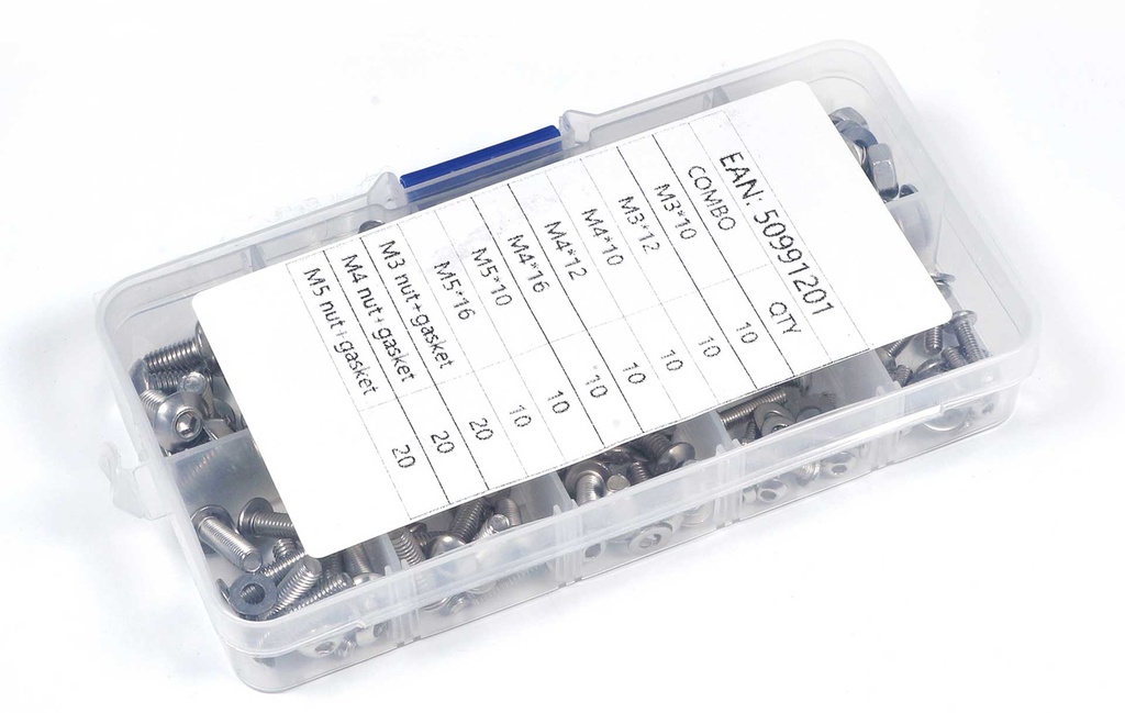 Robbe Modellsport Schraubenbox Rundkopf Sechskant 130Stk. M3-M5 Edelstahl