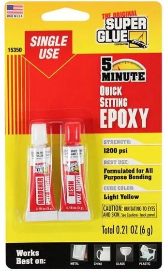 Super Glue 5 Minuten Epoxy Einmalverwendung (0,21 oz, 6 g)