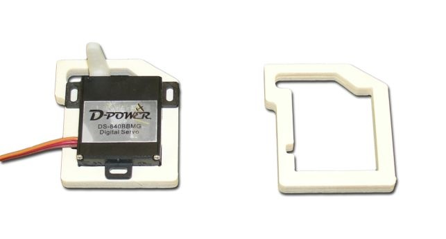 Servohalter für  D-Power Flächenservo DS-840BB MG und AS-840BB MG 4mm (VE: 2 Stück)