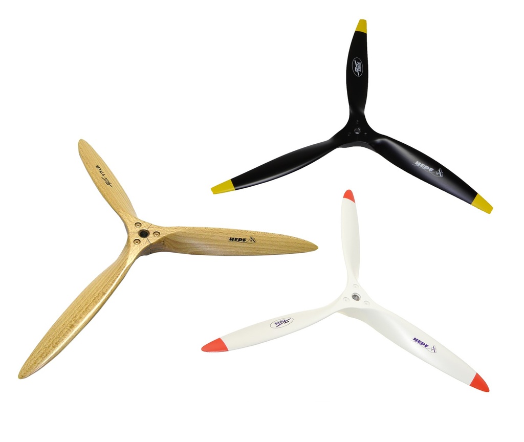 Fiala 3-Blatt 17x18 Elektro E3 Holzpropeller - weiss