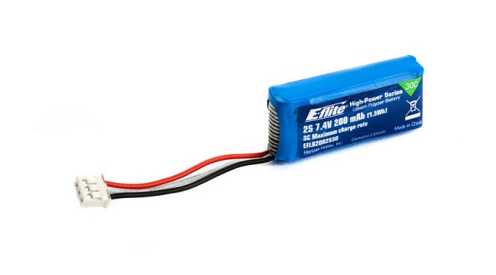 E-flite 2S 200mAh 30C für UMX und Mcpx BL Modelle