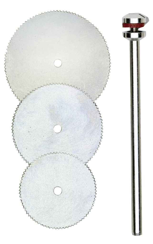 Trennsägeblätter, je 1x 16, 19, 22 mm + 1 Träger