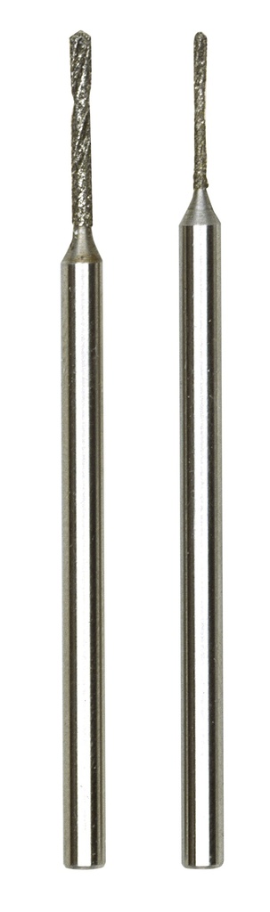 Diamant-Spiralbohrer, je ein Stück 0,8 und 1,2 mm