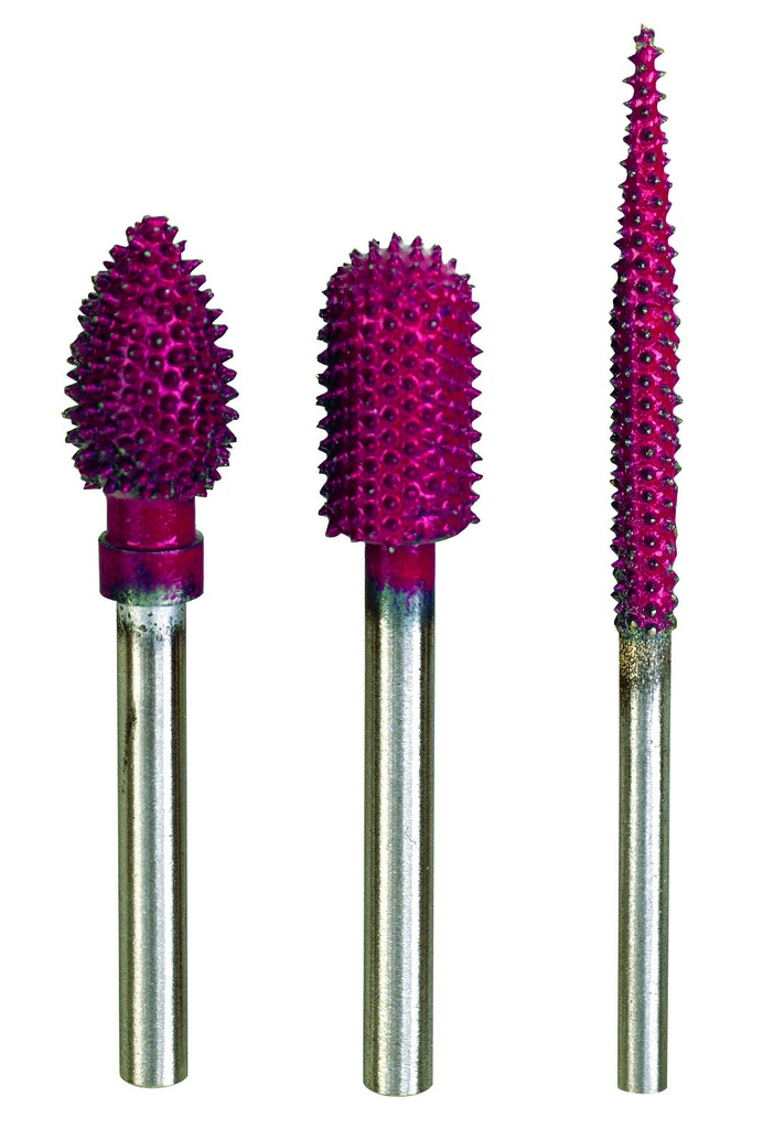 Raspelfräser mit Metallnadeln, Zyl. mit Rundkopf