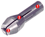 Micromot-Stahlspannzangen, 6 St. von 1 - 3,2 mm