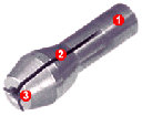 Micromot-Stahlspannzangen, 6 St. von 1 - 3,2 mm