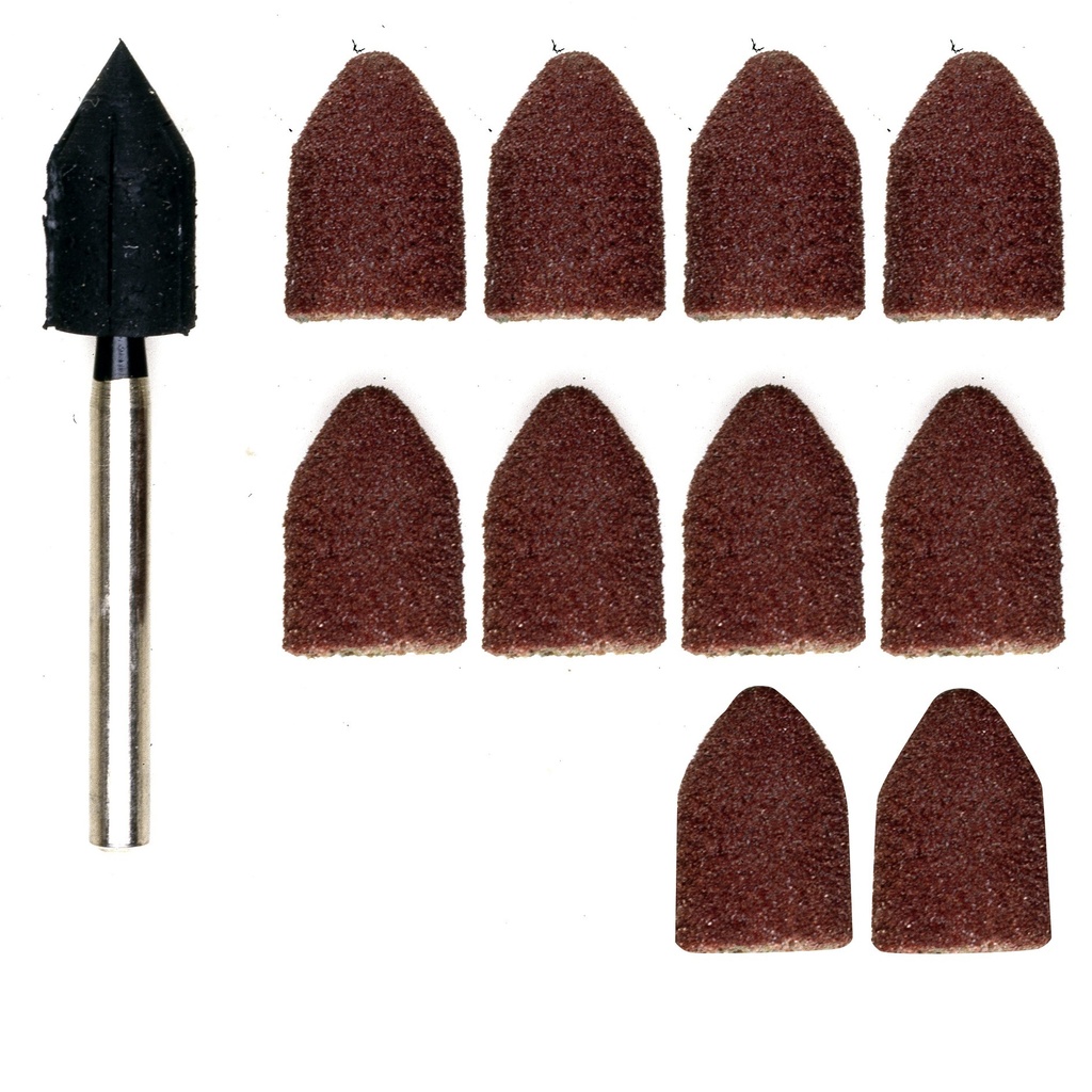 Ersatzschleifkappen, 9 mm, je 5 St. K 80 + K 150