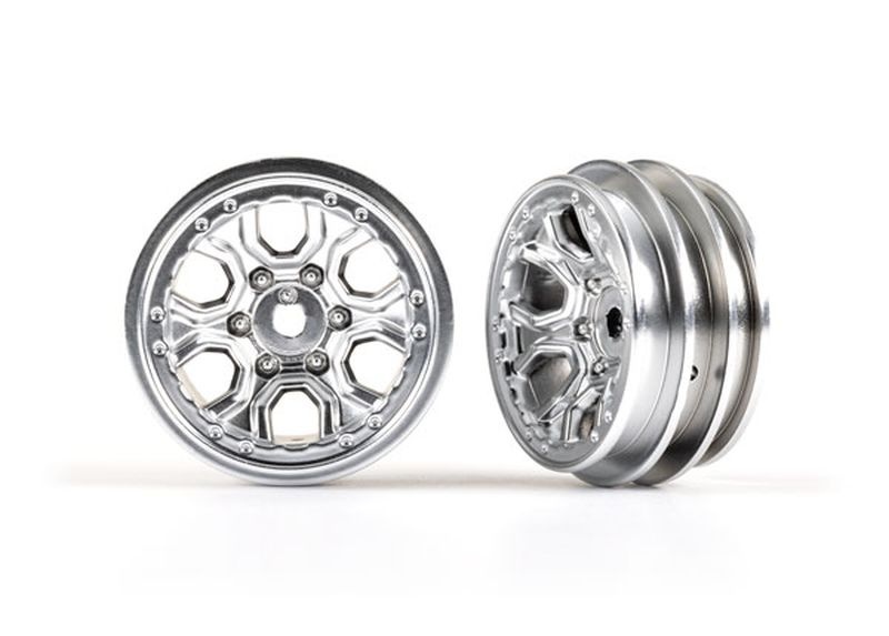 Felgen für TRX-4m Satin-Chrom 6 Speichen 1.0" 2 Stk
