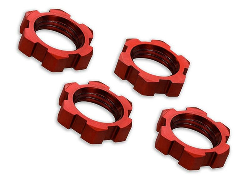 Radmuttern verzahnt Aluminium Rot 17mm (4 Stk)