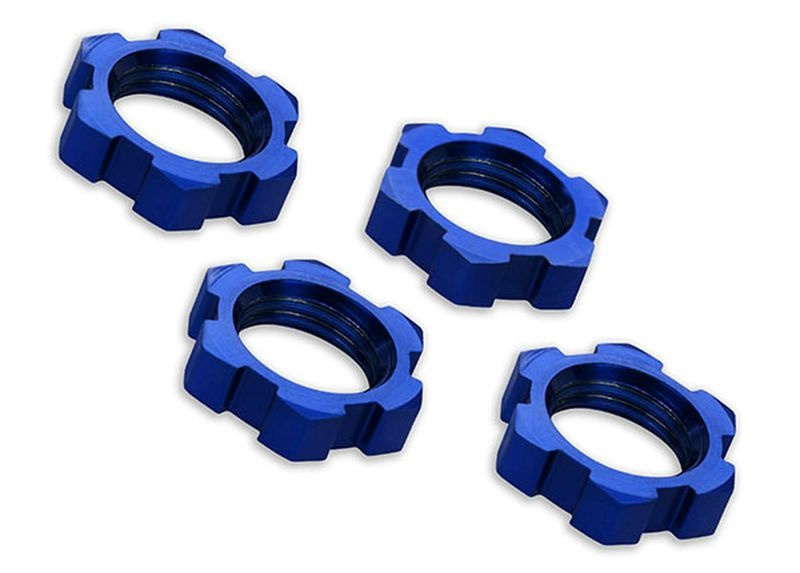 Radmuttern verzahnt Aluminium Blau 17mm (4 Stk)