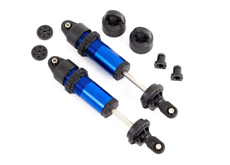 GT-MAXX Dämpfer Aluminium Blau vorne (2) TRAXXAS Sledge