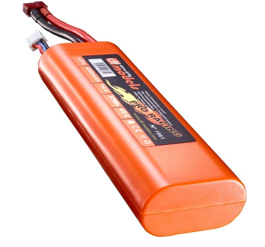 Lipo Akku 2S - 7,4 Volt - 4000mAh, 45C - rund
