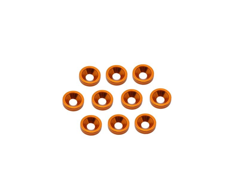 Alu M3 Countersink Washer-Orange (10)