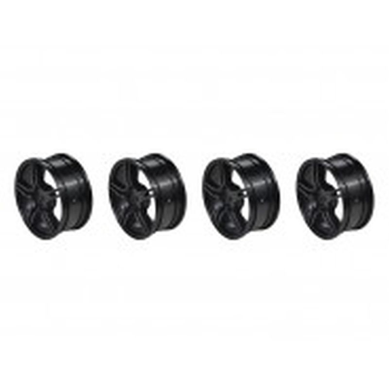 1/10 TC 5 Spoke Split Rims Black  (4)