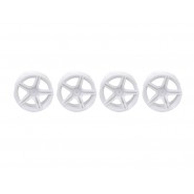 1/10 TC 5 Spoke Split Rims +3MM Offset White (4)