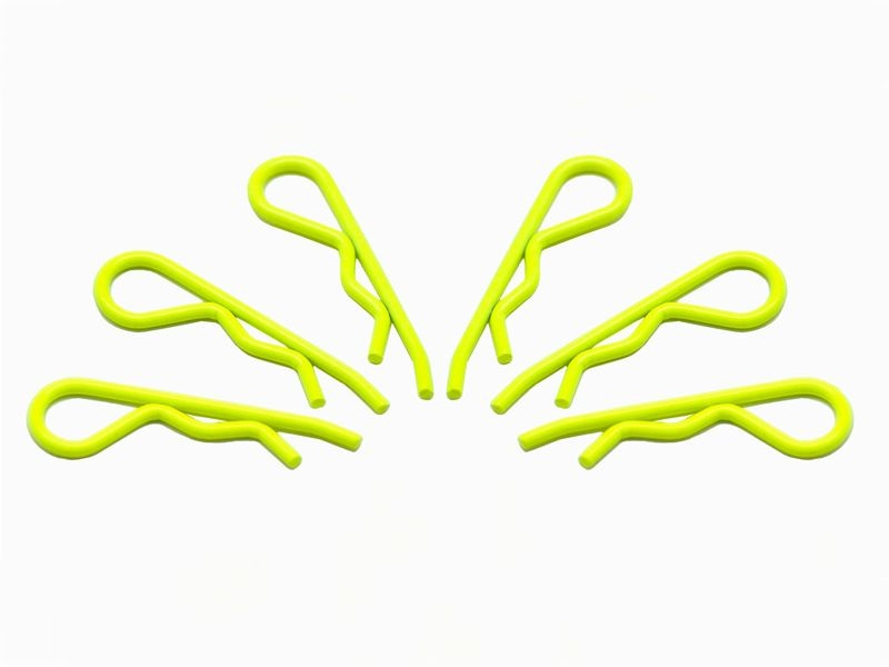 body clip 1/8 - fluorescent yellow  (6)