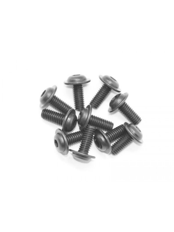Screw allen roundhead flanged M4x10 (10)