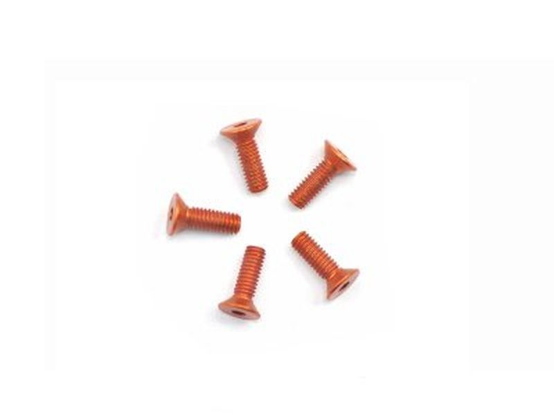 Alu Screw allen countersunk M2.5x8 Orange (7075) (5)