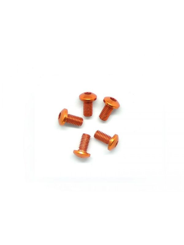 Alu Screw allen roundhead M3x6 Orange (7075) (5)