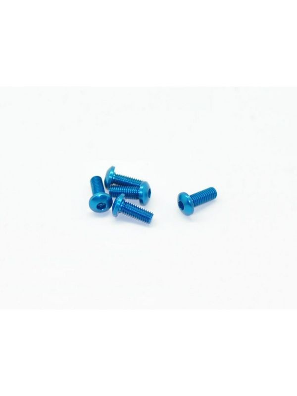 Alu Screw allen roundhead M3x8 Blue (7075) (5)
