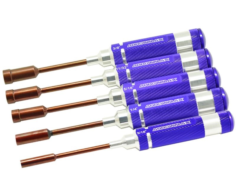 NUT DRIVER SET 3/16 1/4 5/16 11/32 & 3/8 X 100MM 5-teilig