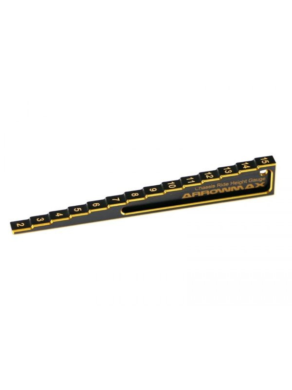 Chassis Ride Height Gauge Stepped 2mm to 15mm Black Golden