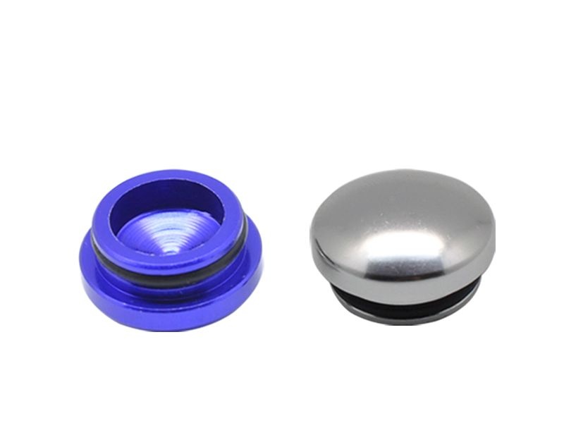 22MM ALUMINUM END CAP - PURPLE & SILVER (2)