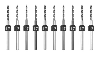 1.7mm -10 Pcs PCB Shank Tungsten Carbide Micro Drill Bits Se