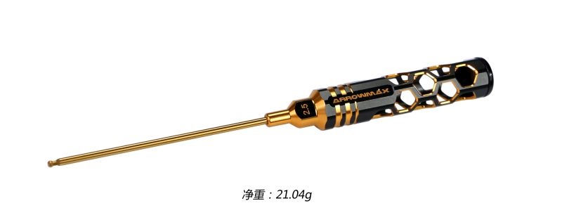 Ball Driver Hex Wrench 2.5 X 120mm Black Golden